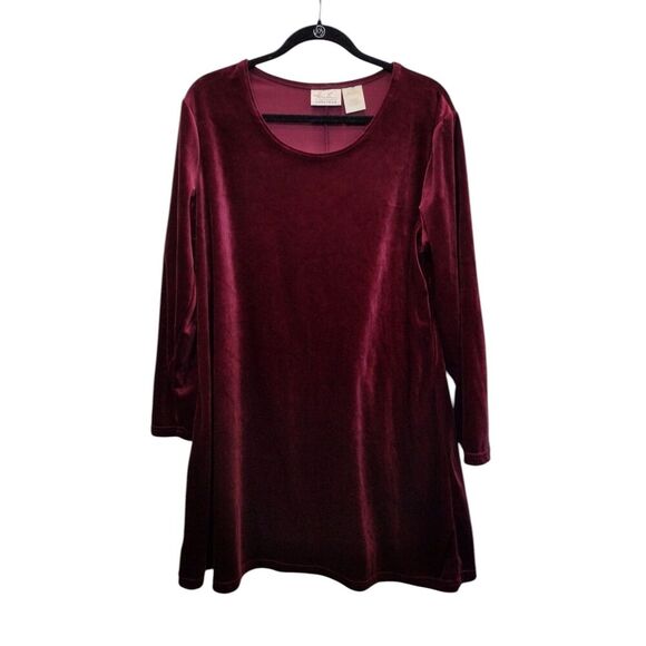 Vintage Kathie Lee Merlot long sleeve midi dress - Picture 1 of 5